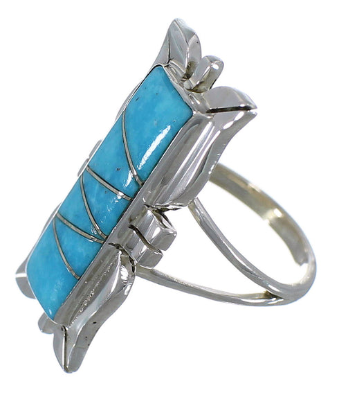 Turquoise Genuine Sterling Silver Ring Size 4-3/4 EX44227
